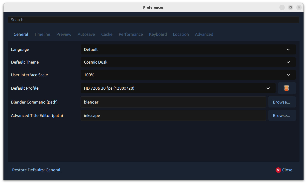 Preferences Preferences — OpenShot Video Editor 3.5.1 documentation